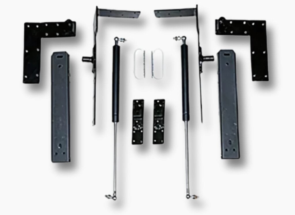Ribbonic horizontal wall bed system with durable steel fittings.