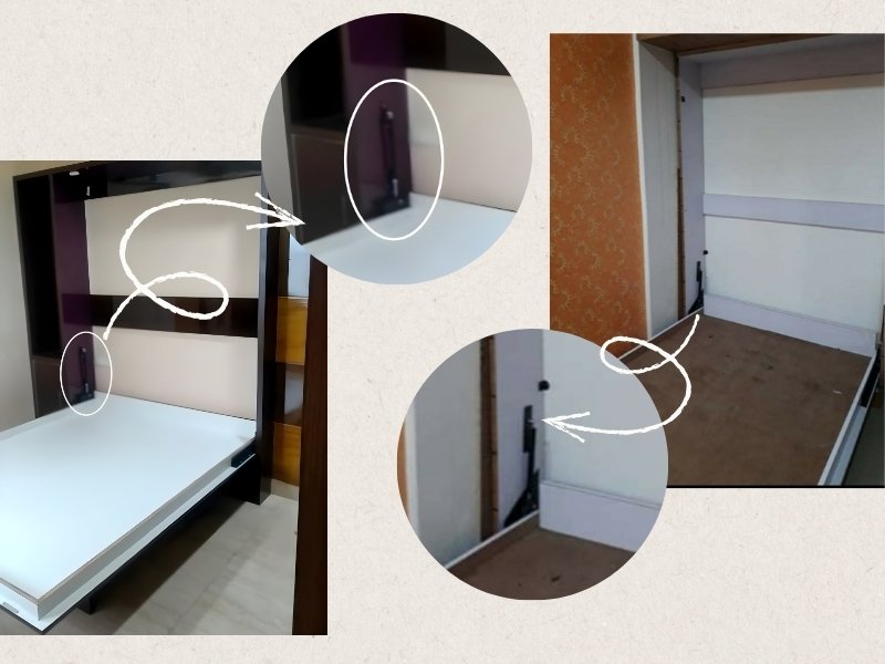 Showing Dual hydraulic wall bed