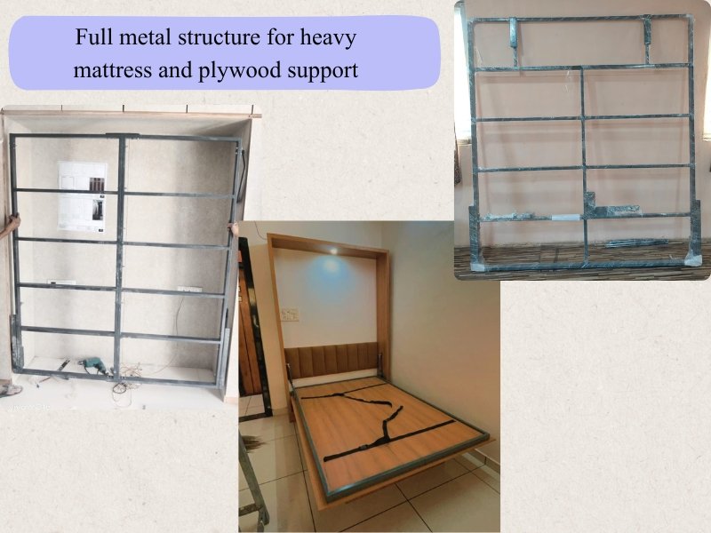 wall bed with metal structure